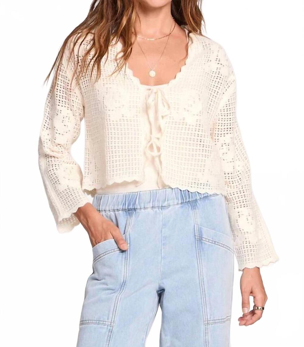 NEW SALTWATER LUXE debb cardigan in ecru